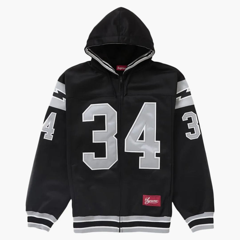 Supreme Football Zip Up Hooded Sweatshirt Black