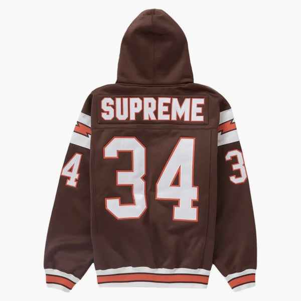 Nejvyšší fotbal Zip Up Hooled Mikina hnědá