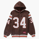 Supreme Football Zip Up Hooded Sweatshirt Brown
