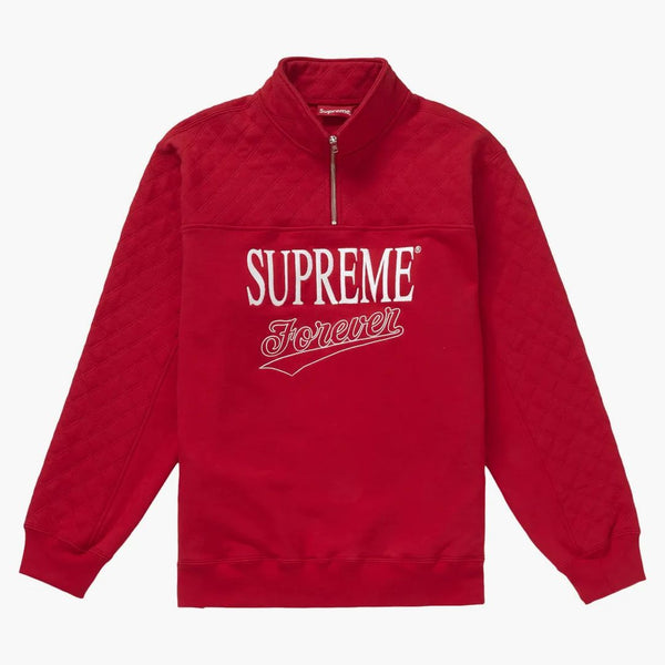 Supreme per sempre mezza zip felpa rossa
