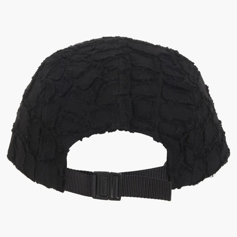 Nejvyšší roztřepený croc denim camp cap černý