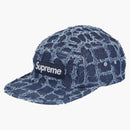 Supreme Frayed Croc Denim Camp Cap Navy