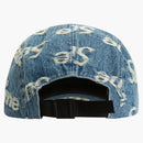 Supreme Frayed Logos Denim Camp Cap Blue
