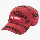Supreme Frayed Logos Denim Camp Cap Red