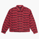 Nejvyšší frayed logos džínové kamionové bunda červená