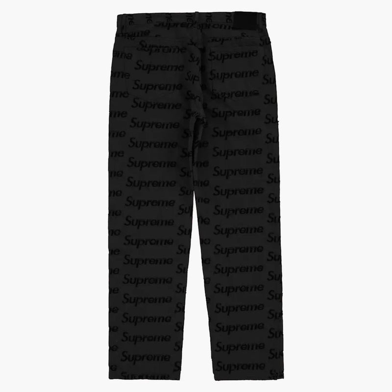 Supreme Frayed Logos Regular Jean Black