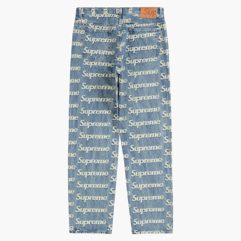 Supreme Frayed Logos Regular Jean Blue