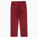 Supreme Frayed Logos Regular Jean Red