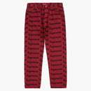 Supreme Frayed Logos Regular Jean Red