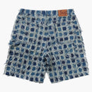 Supreme Frayed Patchwork Baggy Denim Short Washed Blue