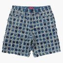 Supreme Frayed Patchwork Baggy Denim Short Washed Blue