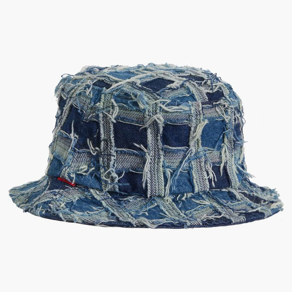Supreme Frayed Patchwork Denim Crusher Washed Blue