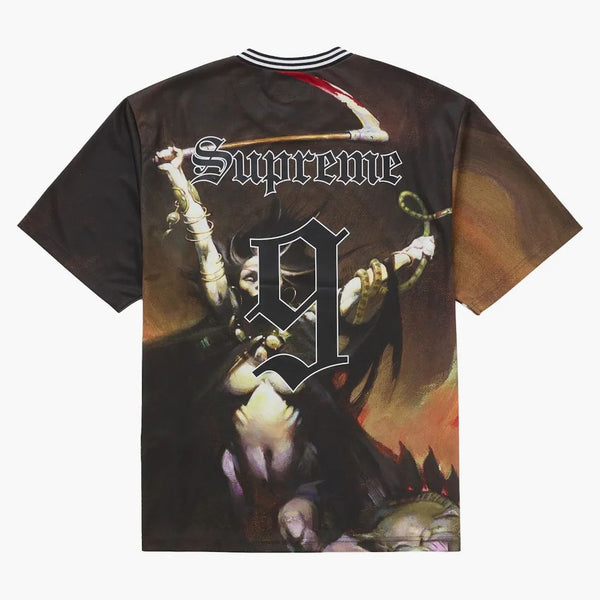 Nejvyšší Frazetta Soccer Jersey žena s Scythe