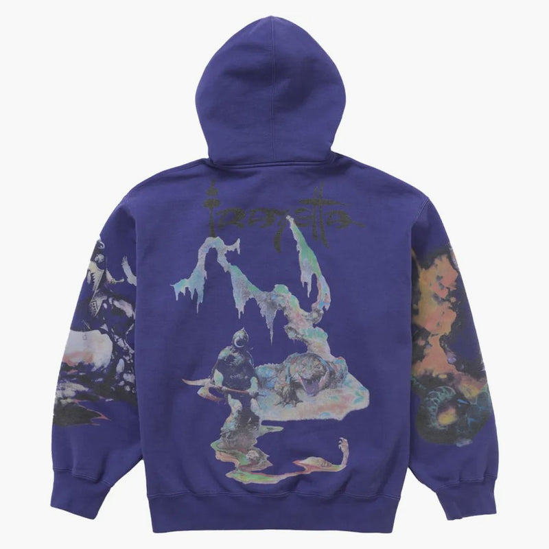 Supreme Frazetta Zip Up z kapturem bluza myjna granatowa