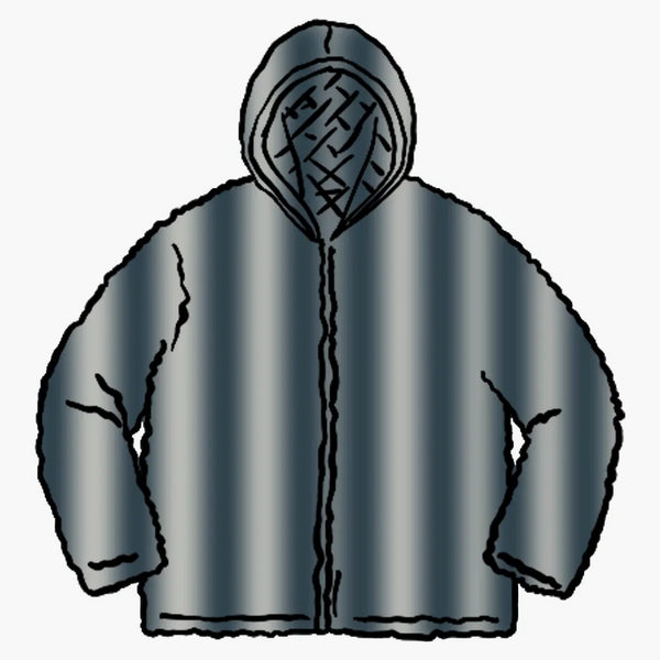 Supreme faux for reversible hooded jacket ice blue