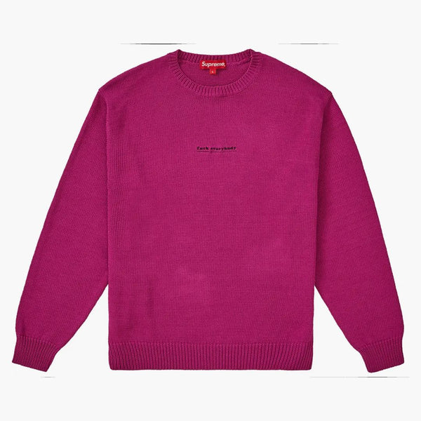 Supreme Fuck Everybody tröja magenta