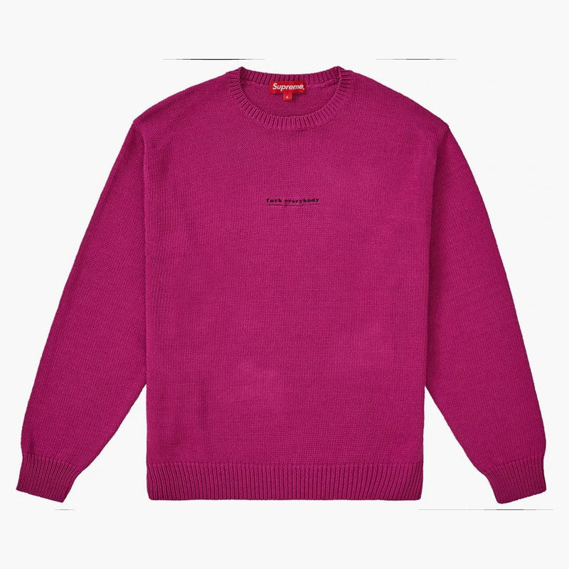 Supreme Fuck Everybody tröja magenta