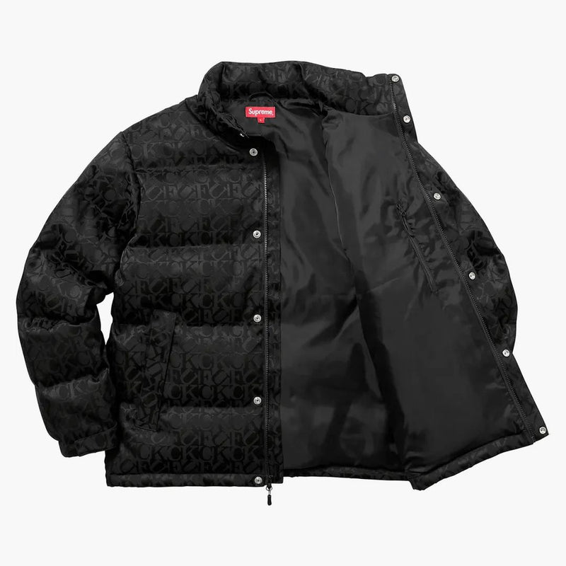 Supreme Fuck Jacquard Puffy Jacket Black
