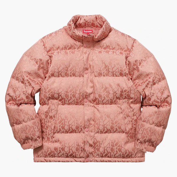 Supreme Fuck Jacquard Puffy Jacket Pink