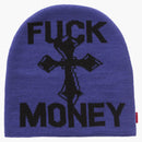 Supreme fuck money beanie blue
