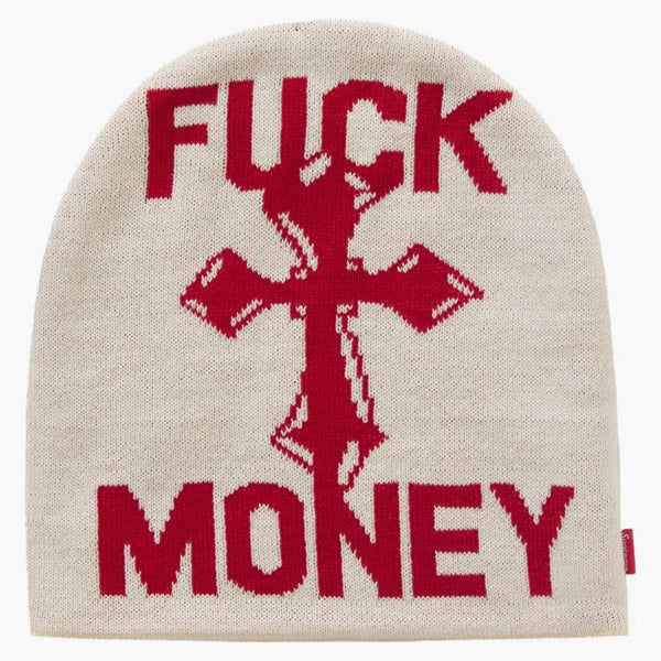 Supreme Fuck Money Beanie Natural