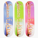 Supreme fuck you skateboard deck blue/green/pink set