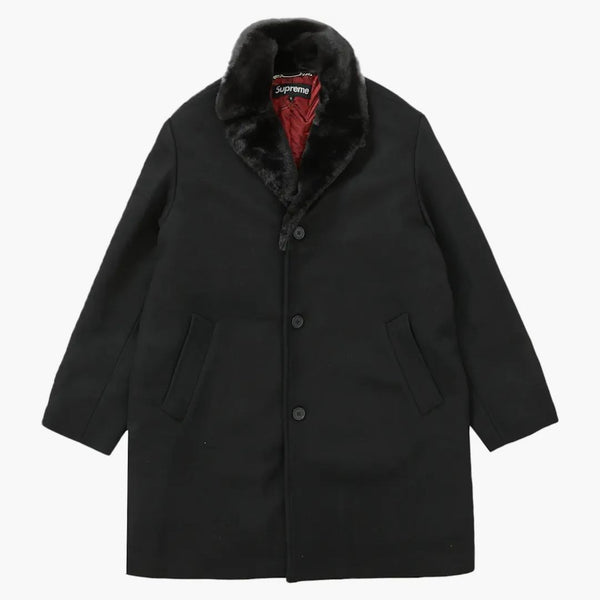 Supreme for collar car coat black
