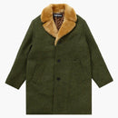 Supreme for Collar Car Coat Green Houndstooth