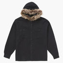 Supreme for Trim Flannel Hooded Shirt Black