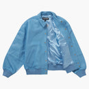 Supreme Gore-Tex Infinium Wind Stop Leather Varsity Jacket Light Blue