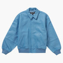 Supreme Gore-Tex Infinium Wind Stop Leather Varsity Jacket Light Blue