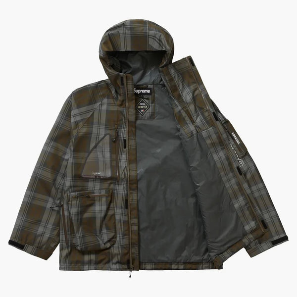 Supreme Gore-tex Tech Shell Jacket Olive Plaid