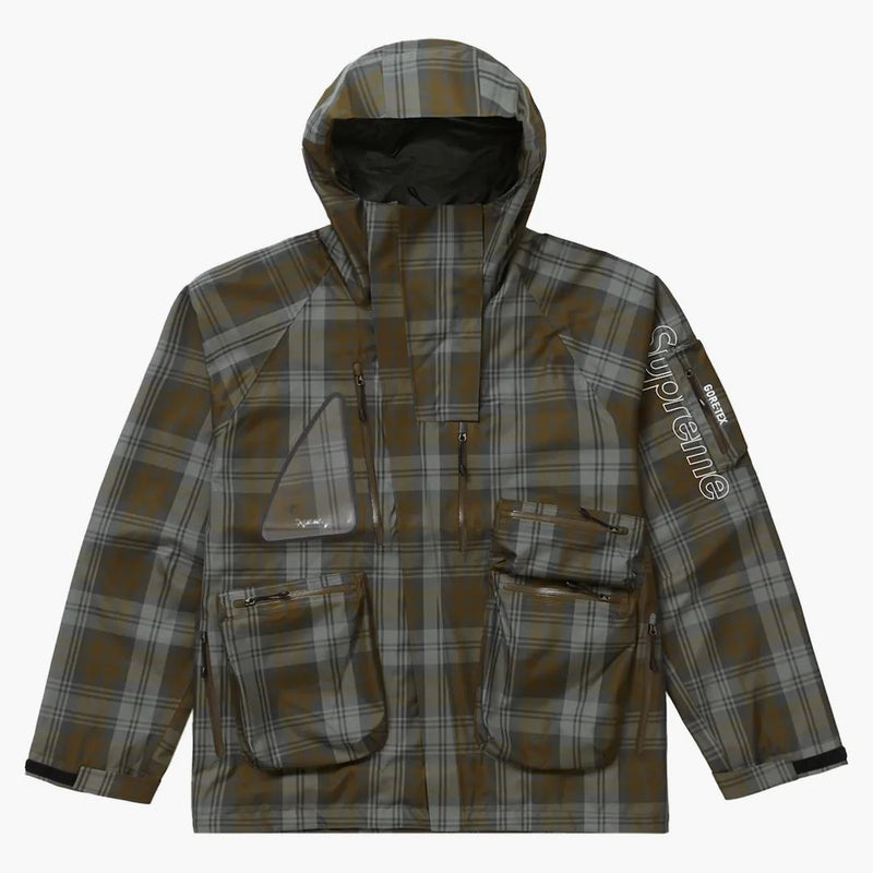 Supreme Gore-Tex Tech Shell Jacket Olive Plaid