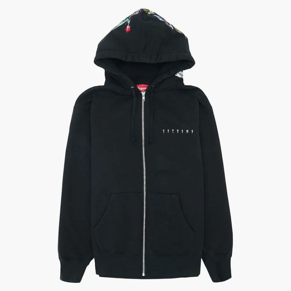 Supreme Globe Zip Up Hooded Sweatshirt Black
