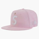 Supreme Gold Cross S Logo New era Fitted has pink