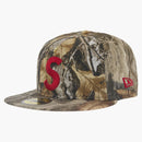 Supreme Gold Cross S Logo New era Fitted has Realtree Camo