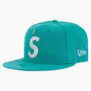 Supreme Gold Cross S logo new era fitted has teal