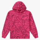 Supreme Gonz Embroidered Map Hooded Sweatshirt Magenta