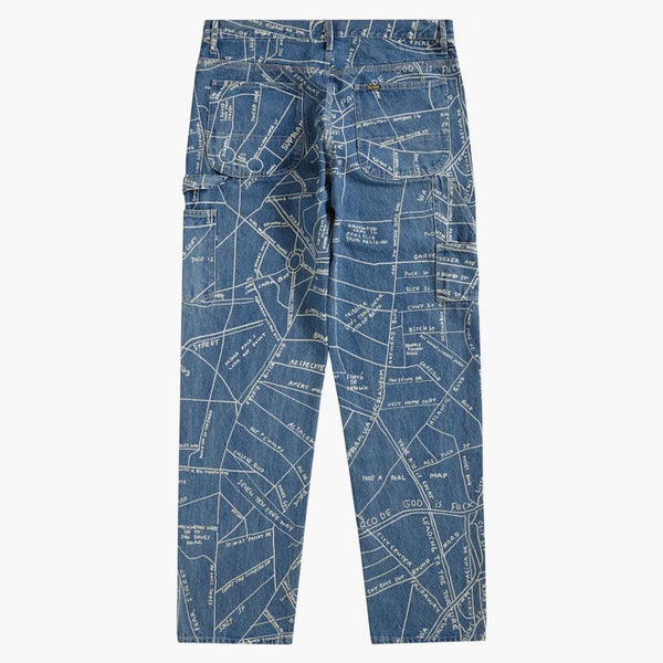 Nejvyšší gonz mapa džínovitý malíř Pant Washed Blue