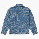 Chaqueta de trabajo de mapa de gonz supreme azul lavado