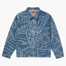 Chaqueta de trabajo de mapa de gonz supreme azul lavado