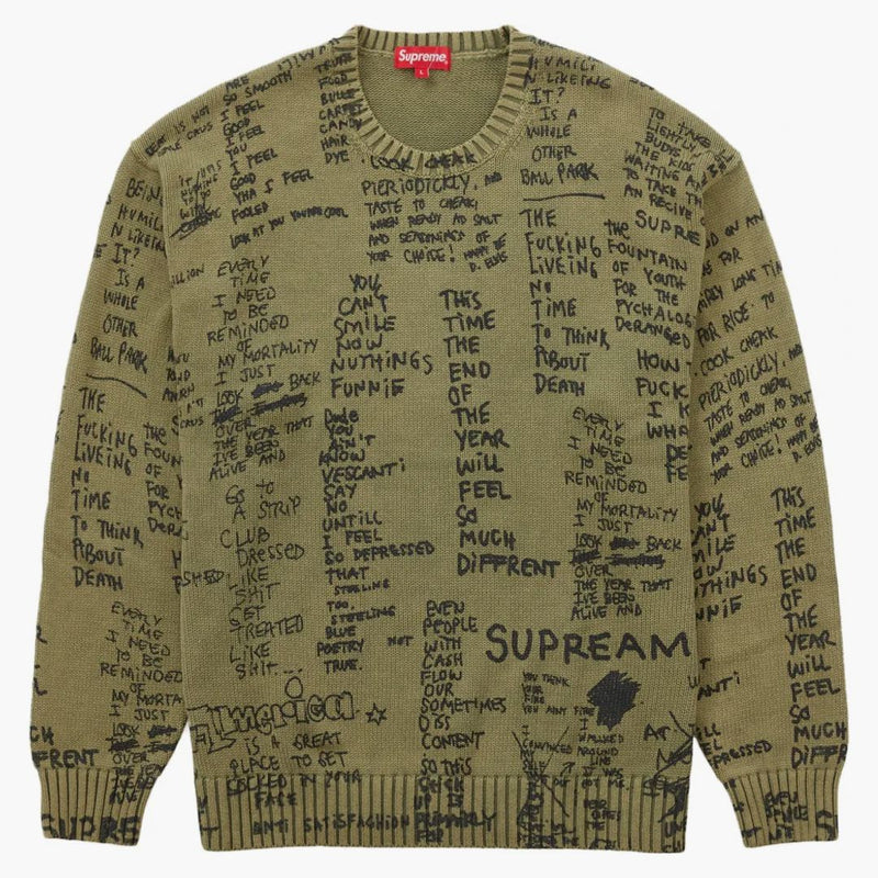 Supreme Gonz Poems Sweater Olive