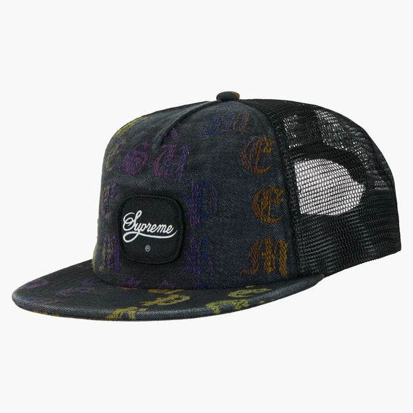 Supreme Gradient Jacquard Denim Mesh Back 5 Panel Black