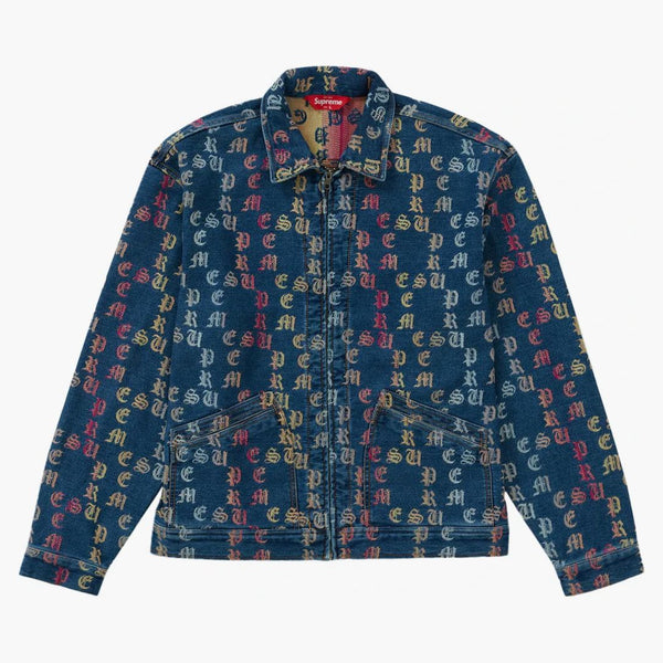 Supreme Gradient Jacquard Denim Work Jacket Blue