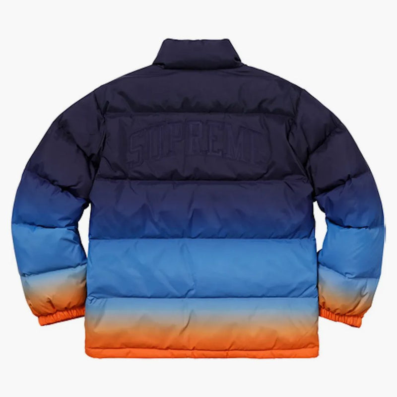 Supreme gradient puffy jacket navy