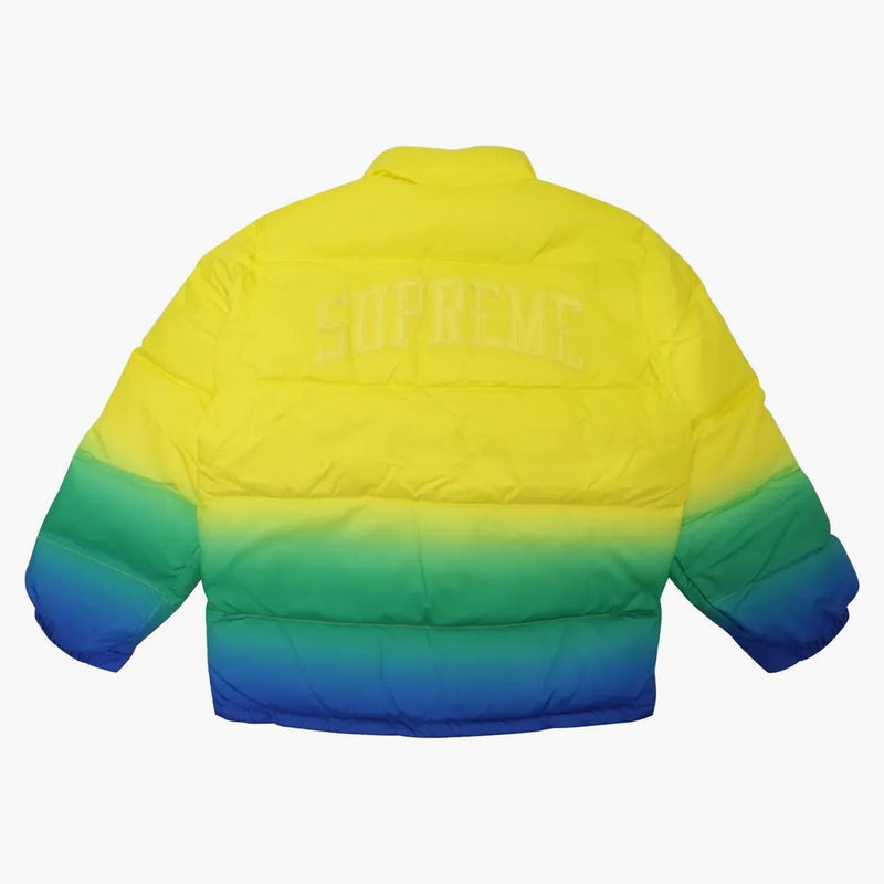 Supreme gradient puffy jacket yellow