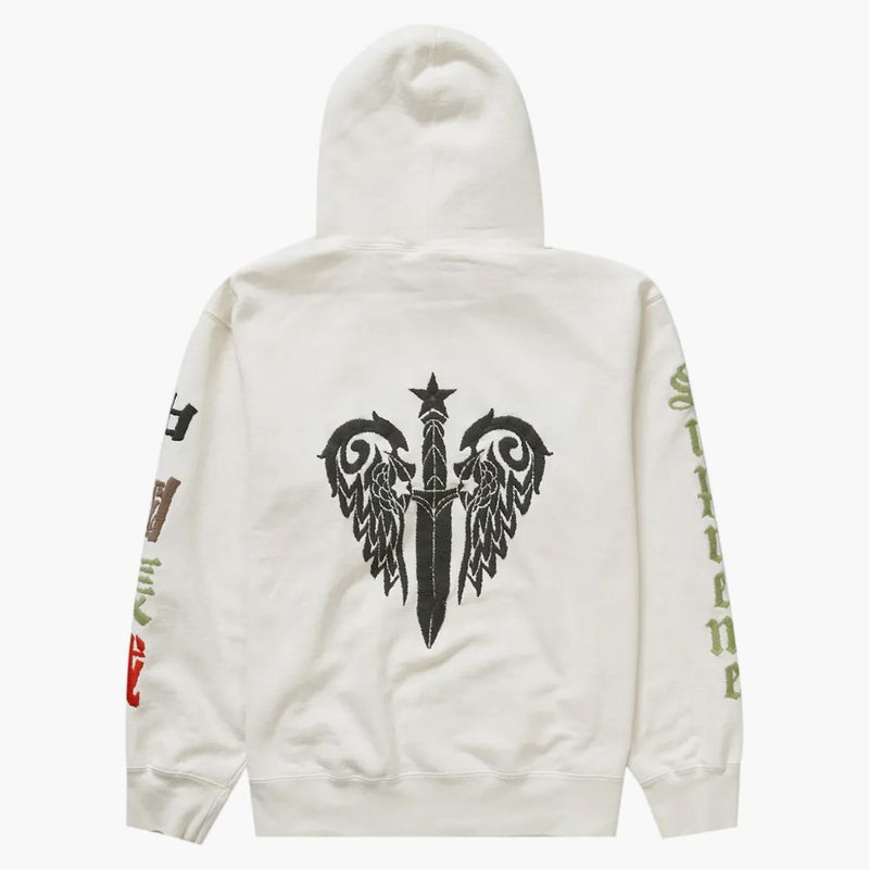 Supreme Great China Wall Sword Hooded Sweatshirt White