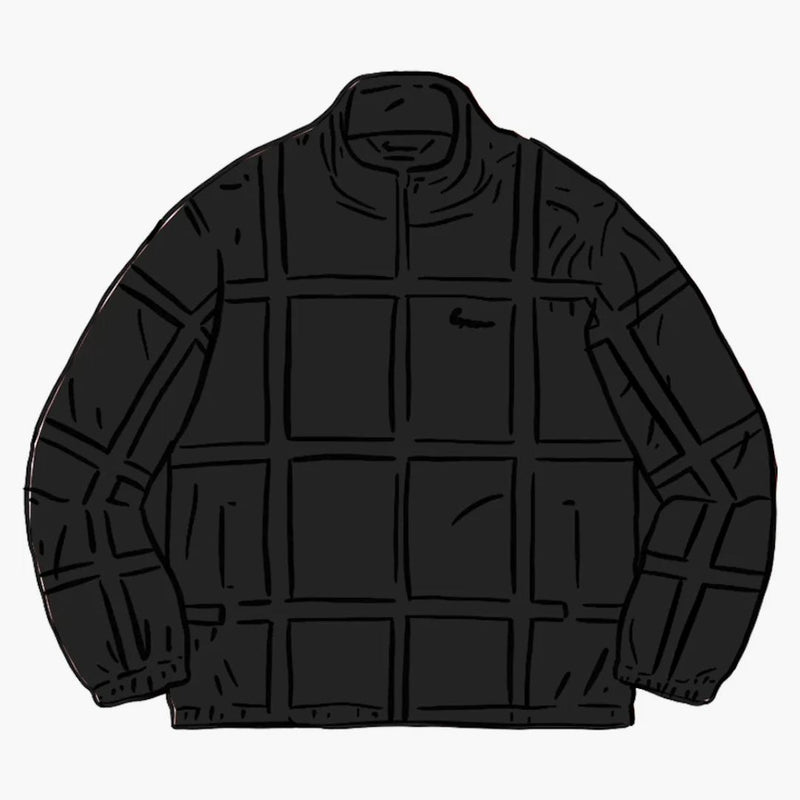 Supreme Grid Taping Velour Jacket Black