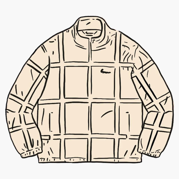 Supreme Grid Taping Velor Jacket Off White