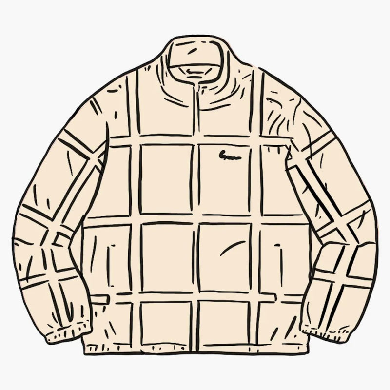 Supreme Grid Taping Velor Jacket Off White